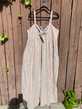 NWT Matilda Jane Pastel Multi-Stripe Maxi No Baggage Dress